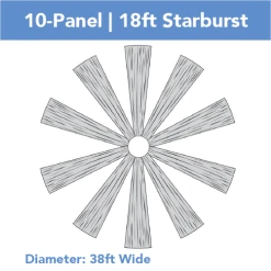10-Panel Starburst 18ft Ceiling Draping Kit (38 Feet Wide)