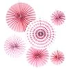 Hanging Paper Fan 6 Piece Set, 18 Sets - Pink -Event Decoration Sales Shop 35 0180PK 1