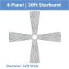 4-Panel 30ft Starburst Ceiling Draping Kit (62 Feet Wide)