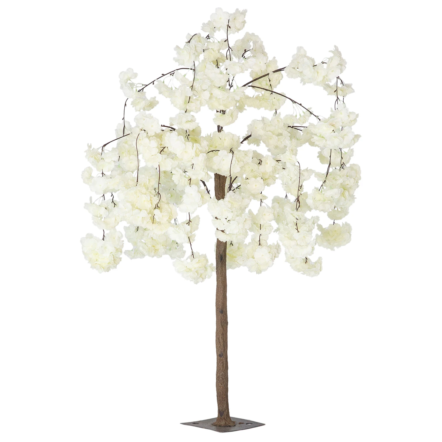 52" (4.3FT) Tall Fake Wisteria Bloom Tabletop Centerpieces Tree - White 3 52" (4.3FT) Tall Fake Wisteria Bloom Tabletop Centerpieces Tree - White