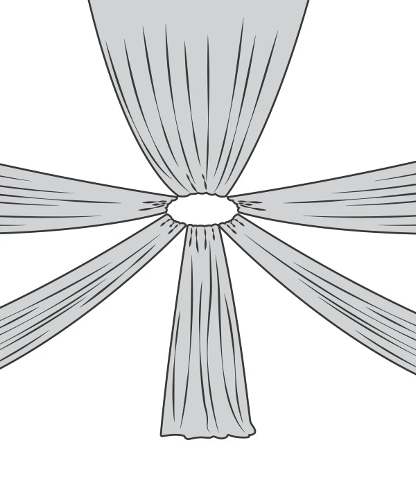 6-Panel 18ft Starburst Ceiling Draping Kit (38 Feet Wide) 4 6-Panel 18ft Starburst Ceiling Draping Kit (38 Feet Wide) - Image 2