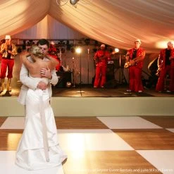 8ft By 8ft Premium Laminate Wood Dance Floor - Portable With Aluminum Side Paneling - Variety Of Finishes -Event Decoration Sales Shop 8ft by 8ft Premium Laminate Wood Dance Floor 10