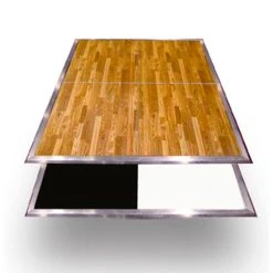 8ft By 8ft Premium Laminate Wood Dance Floor - Portable With Aluminum Side Paneling - Variety Of Finishes