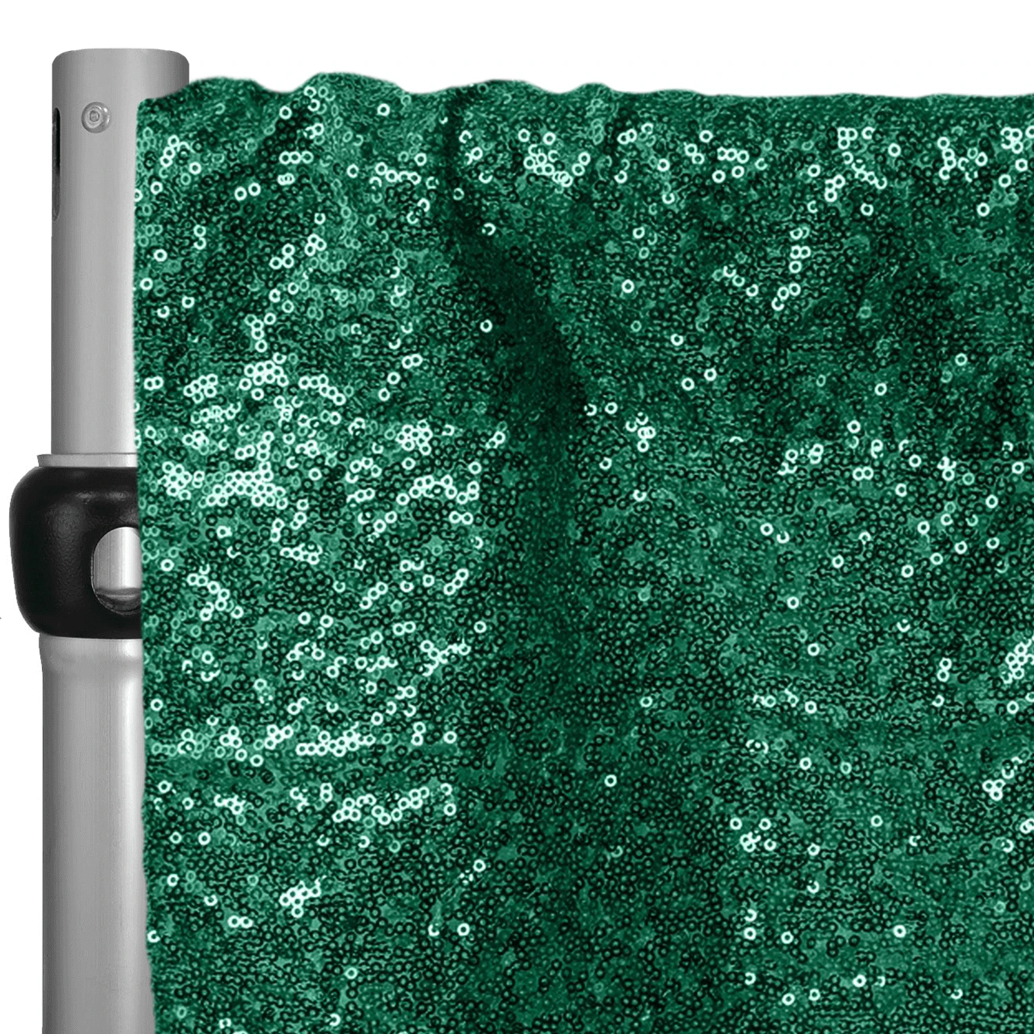 Emerald Green Sequin Backdrop Curtain W/ 4" Rod Pocket By Eastern Mills - 10ft Long X 4.5ft Wide 3 Emerald Green Sequin Backdrop Curtain W/ 4" Rod Pocket By Eastern Mills - 10ft Long X 4.5ft Wide