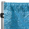 Aqua Blue Sequin Backdrop Curtain W/ 4" Rod Pocket By Eastern Mills - 10ft Long X 4.5ft Wide