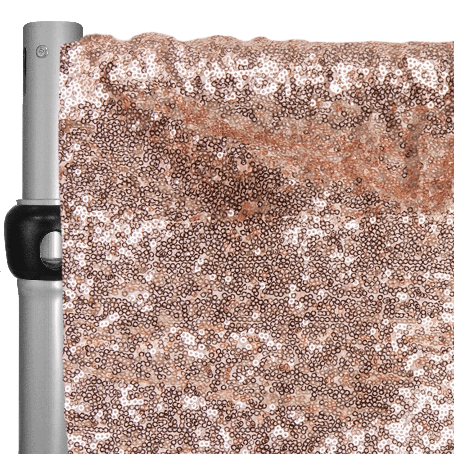 Blush/Rose Gold Sequin Backdrop Curtain W/ 4" Rod Pocket By Eastern Mills - 12ft Long X 4.5ft Wide 3 Blush/Rose Gold Sequin Backdrop Curtain W/ 4" Rod Pocket By Eastern Mills - 12ft Long X 4.5ft Wide
