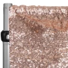 Blush/Rose Gold Sequin Backdrop Curtain W/ 4" Rod Pocket By Eastern Mills - 14ft Long X 4.5ft Wide -Event Decoration Sales Shop Blush GlitzDrape Hang 6