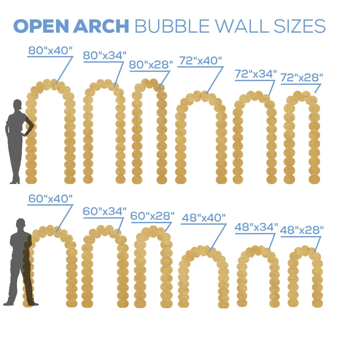 Open Arch Bubble Collapsing Chiara Wall Panel - Select Your Size! 4 Open Arch Bubble Collapsing Chiara Wall Panel - Select Your Size! - Image 2