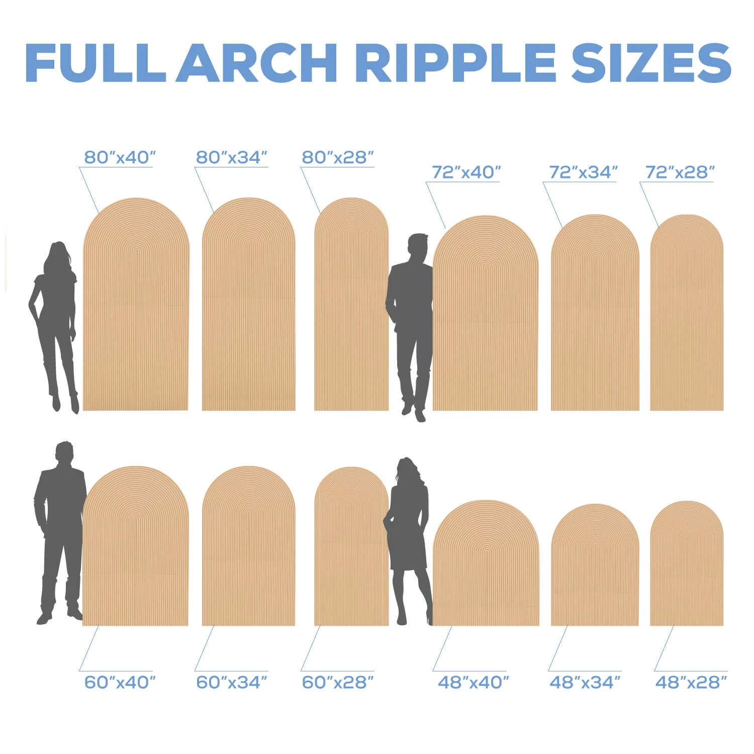 Full Arch Collapsing Chiara Ripple Panel - Select Your Size! 6 Full Arch Collapsing Chiara Ripple Panel - Select Your Size! - Image 4