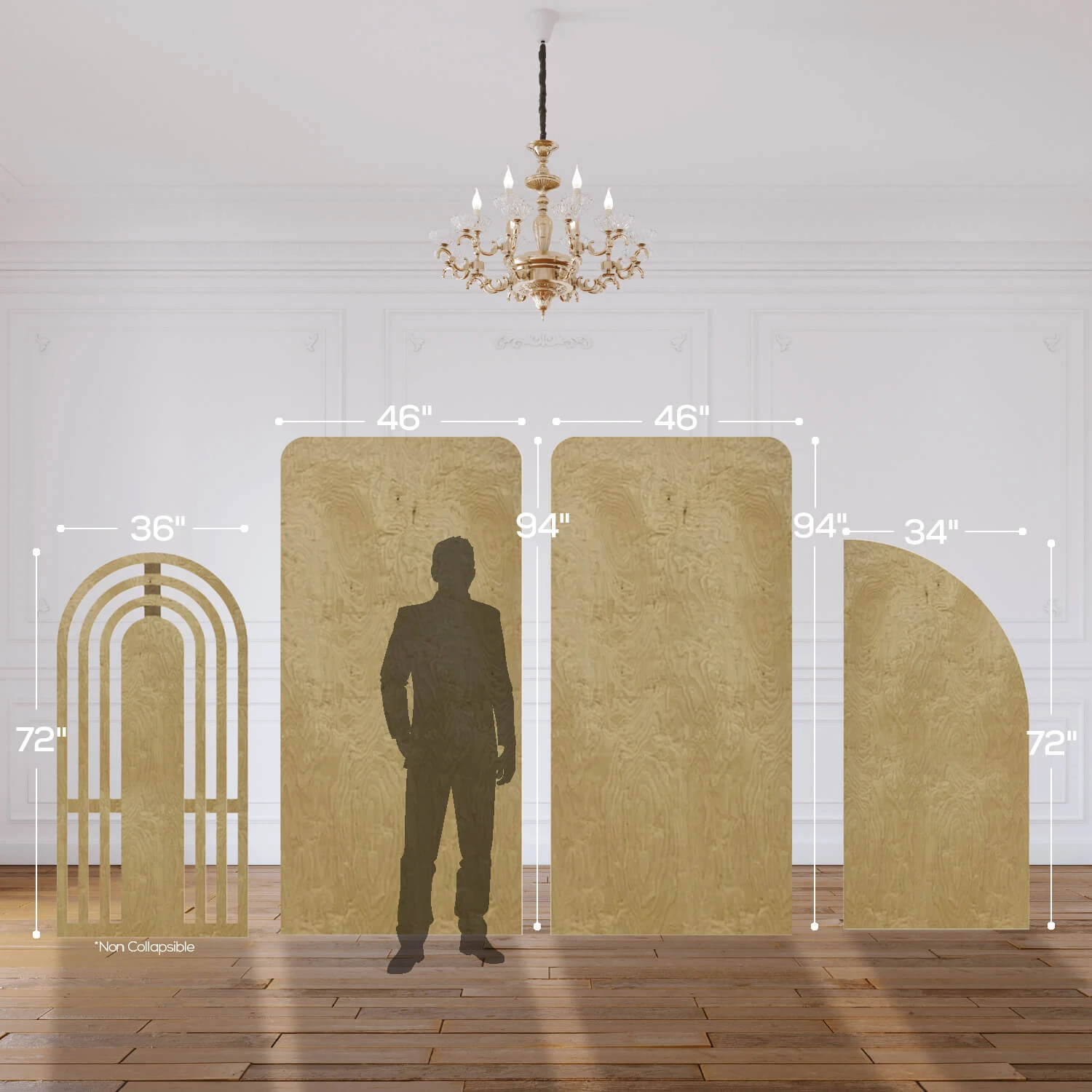 The "James" Chiara 7 Piece Collapsing Wall Panel Set 6 The "James" Chiara 7 Piece Collapsing Wall Panel Set - Image 4