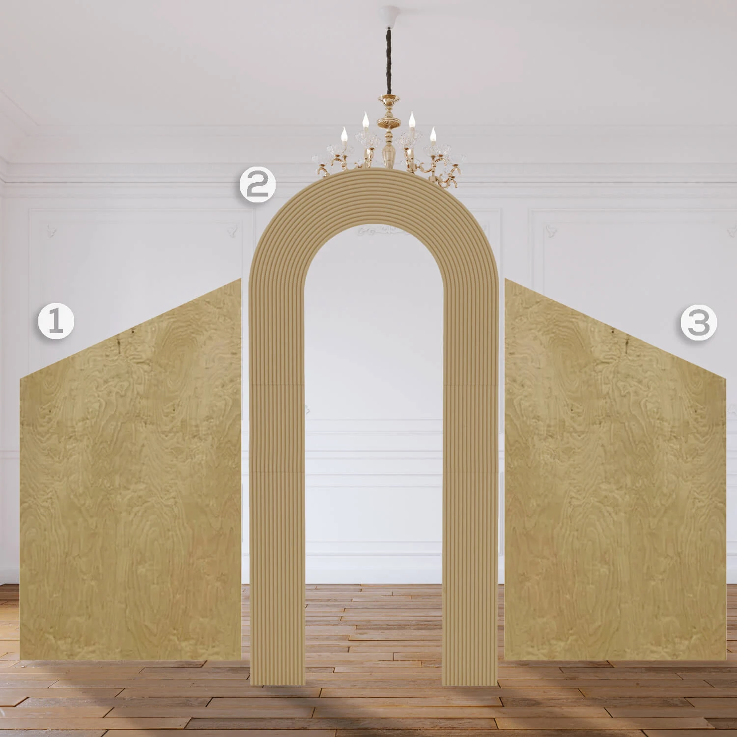 The "Lucy" Chiara 3 Piece Collapsing Wall Panel Set 4 The "Lucy" Chiara 3 Piece Collapsing Wall Panel Set - Image 2