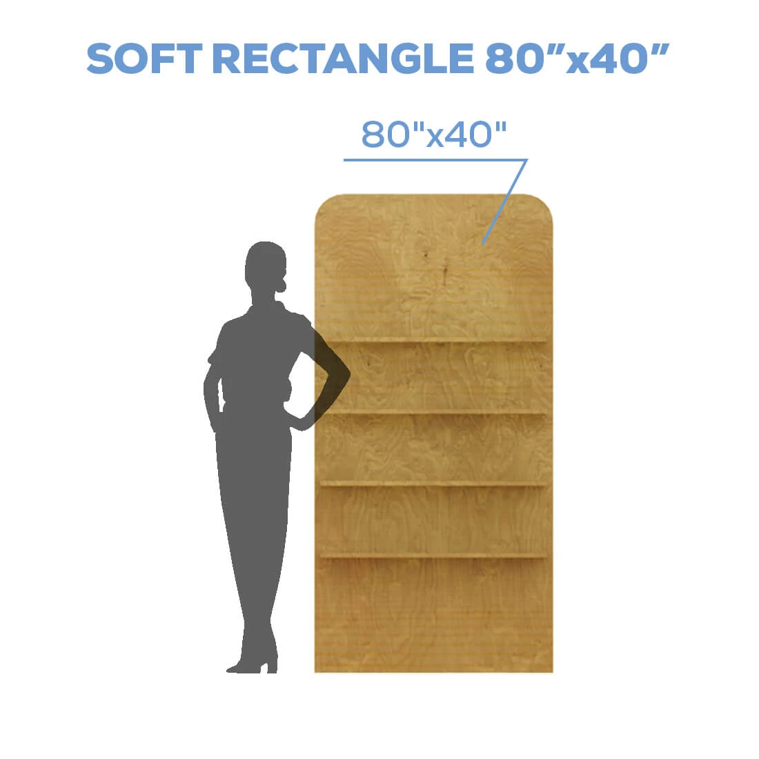 Collapsible Soft Rectangle Interchangeable Shelf Chiara Wall - 80" Tall X 40" Wide 7 Collapsible Soft Rectangle Interchangeable Shelf Chiara Wall - 80" Tall X 40" Wide - Image 5