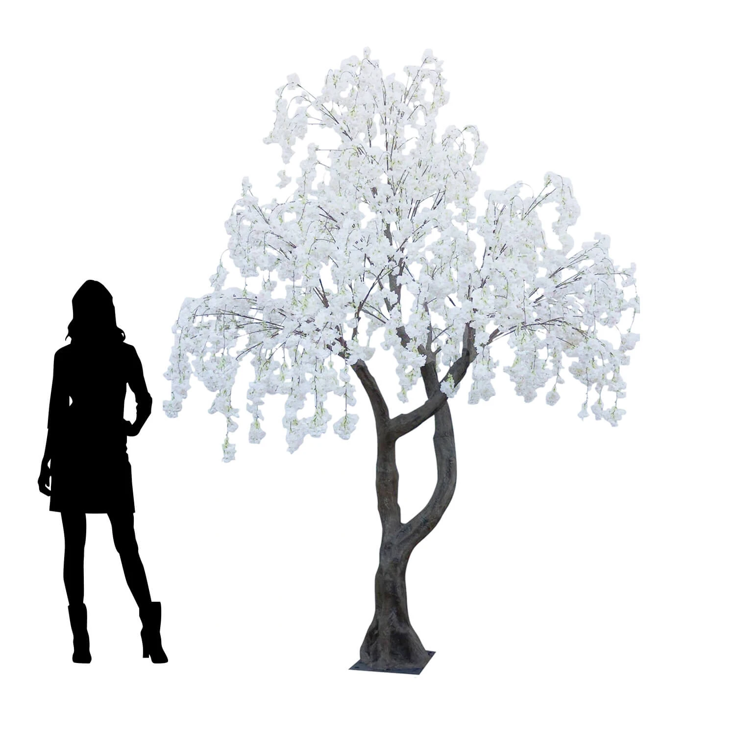 10FT Tall Large Fake Drooping Cherry Blossom Tree - 20 Interchangeable Branches - White 3 10FT Tall Large Fake Drooping Cherry Blossom Tree - 20 Interchangeable Branches - White