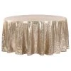 120" Round Sequin Tablecloth - Champagne -Event Decoration Sales Shop EDD 120 Round sequin tablecloth Champagne 01