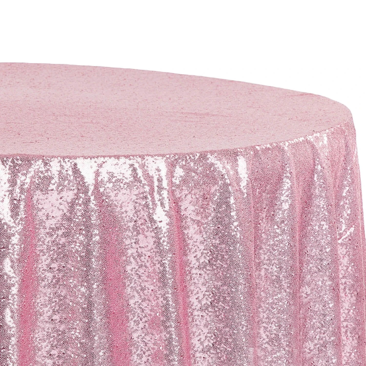 120" Round Sequin Tablecloth - Pink 4 120" Round Sequin Tablecloth - Pink - Image 2