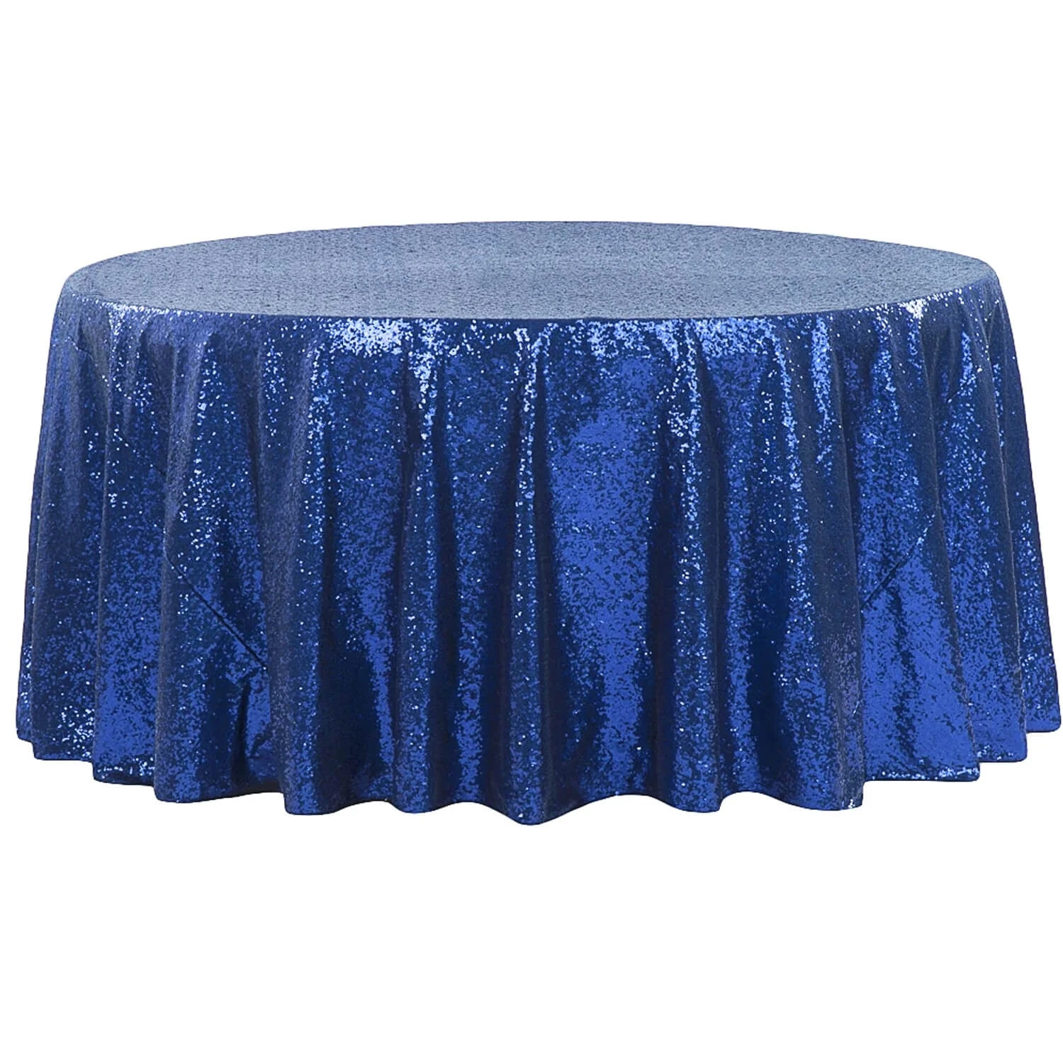 132" Round Sequin Tablecloth - Royal Blue 3 132" Round Sequin Tablecloth - Royal Blue