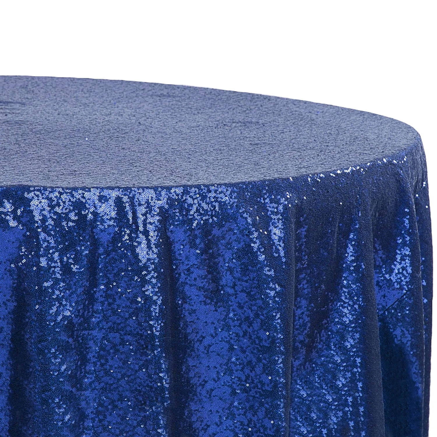 132" Round Sequin Tablecloth - Royal Blue 4 132" Round Sequin Tablecloth - Royal Blue - Image 2