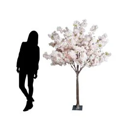 6FT Hydrangea Bloom Tree - Floor Or Grand Centerpiece - 10 Interchangeable Branches - Light Pink W/ Leaves