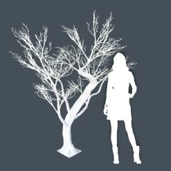 8ft Tall Grand Manzanita Tree - 24 Interchangeable Branches - White