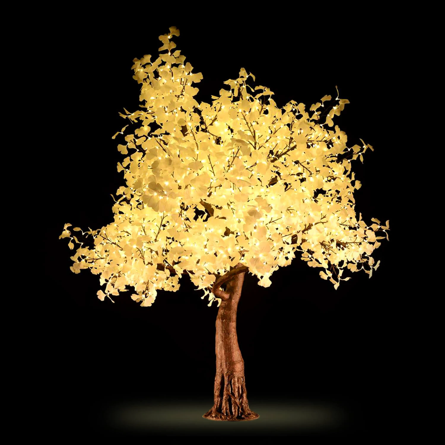 Lighted Ginkgo LED Tree - AC Adapter - 1632 LEDs - Warm White - 9FT Tall 4 Lighted Ginkgo LED Tree - AC Adapter - 1632 LEDs - Warm White - 9FT Tall - Image 2