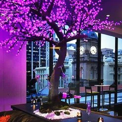 Lighted Cherry Blossom LED Tree - AC Adapter - 1000 LEDs - RGBW W/ Remote & Many Functions! - 8FT Tall -Event Decoration Sales Shop EDD FZYH 2510Q 8ft cherry RGB 03 1