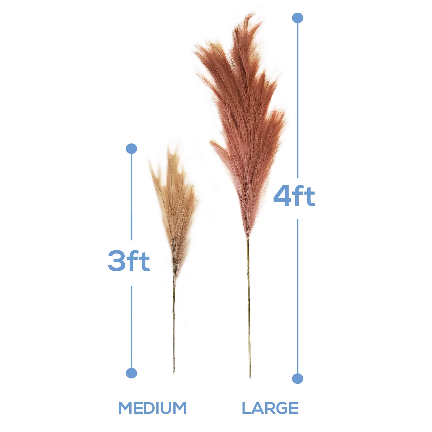 Faux Pampas Grass - 6 Stems - 38" Long - Dusty Rose 6 Faux Pampas Grass - 6 Stems - 38" Long - Dusty Rose - Image 4