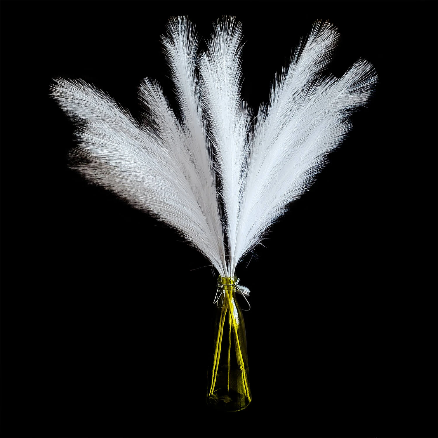 Faux Pampas Grass - 6 Stems - 38" Long - White 4 Faux Pampas Grass - 6 Stems - 38" Long - White - Image 2