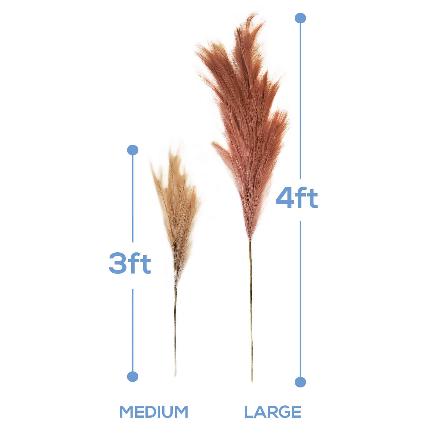 Faux Pampas Grass - 6 Stems - 38" Long - White 6 Faux Pampas Grass - 6 Stems - 38" Long - White - Image 4