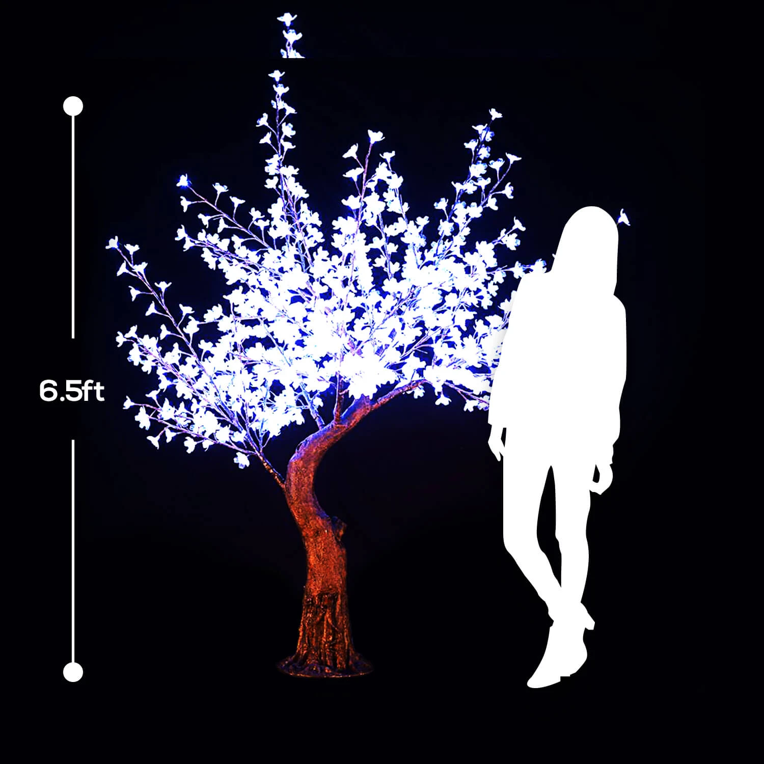 Lighted Grand Centerpiece Or Floor Cherry Blossom LED Tree - AC Adapter - 700 LEDs - RGBW W/ Remote & Many Functions! - 6.5FT Tall 5 Lighted Grand Centerpiece Or Floor Cherry Blossom LED Tree - AC Adapter - 700 LEDs - RGBW W/ Remote & Many Functions! - 6.5FT Tall - Image 3