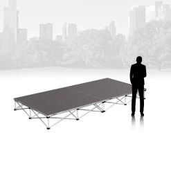 IntelliStage - Lightweight Portable Stage - 4ft X 8ft Platform & Riser Set - Carpet Top