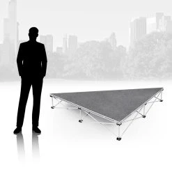 IntelliStage - Lightweight Right Triangle Portable Stage Unit - 4ft Platform & Riser Set - Carpet Top