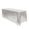 Rectangle 90" X 156" Sequin Tablecloth By Eastern Mills - Premium Quality - Silver -Event Decoration Sales Shop EDD JA01 156 SIL 1 2