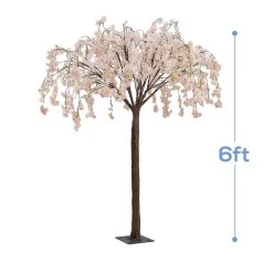 6FT Tall Drooping Cherry Bloom Tabletop Centerpieces Tree - 9 Interchangeable Branches - Blush/Light Pink -Event Decoration Sales Shop EDD SLTMB19 6 BLSH 03