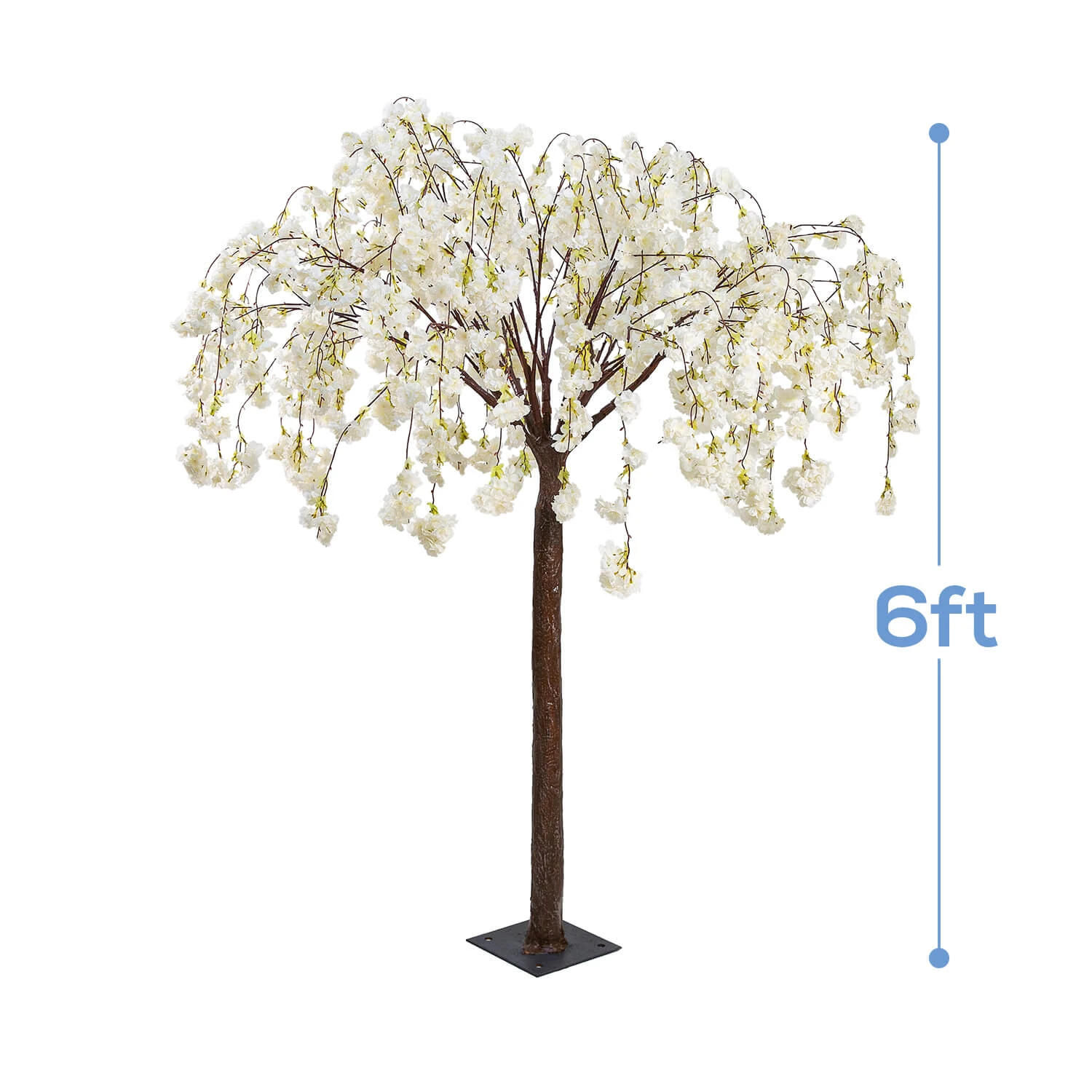 6FT Tall Drooping Cherry Bloom Tabletop Centerpieces Tree - 9 Interchangeable Branches - White 4 6FT Tall Drooping Cherry Bloom Tabletop Centerpieces Tree - 9 Interchangeable Branches - White - Image 2