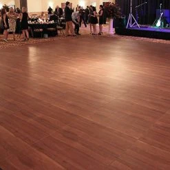 Dark Maple Snaplock Dance Floor Set - Easy Assembly, Portable With Edging & Transport Cart! - 36" X 36" Tiles -Event Decoration Sales Shop EDD Snaplock Slate Dark Maple 36x36 04