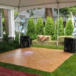 Oak Snaplock Dance Floor Set - Easy Assembly, Portable With Edging & Transport Cart! - 12" X 12" Tiles 12 Oak Snaplock Dance Floor Set - Easy Assembly, Portable With Edging & Transport Cart! - 12" X 12" Tiles -Event Decoration Sales Shop EDD Snaplock Slate Oak 12x12 03