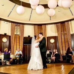 Teak Snaplock Dance Floor Set - Easy Assembly, Portable With Edging & Transport Cart! - 12" X 12" Tiles -Event Decoration Sales Shop EDD Snaplock Slate Teak 12x12 03