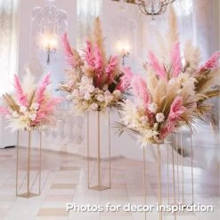 Faux Pampas Grass - 6 Stems - 38" Long - Soft Pink/Blush 9 Faux Pampas Grass - 6 Stems - 38" Long - Soft Pink/Blush -Event Decoration Sales Shop EDD Soft pink 38 pampas 04