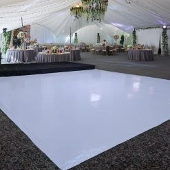 Premium Vinyl Dance Floor Wrap Custom Size - White 10 Premium Vinyl Dance Floor Wrap Custom Size - White -Event Decoration Sales Shop EDD Solid Color Wraps 02