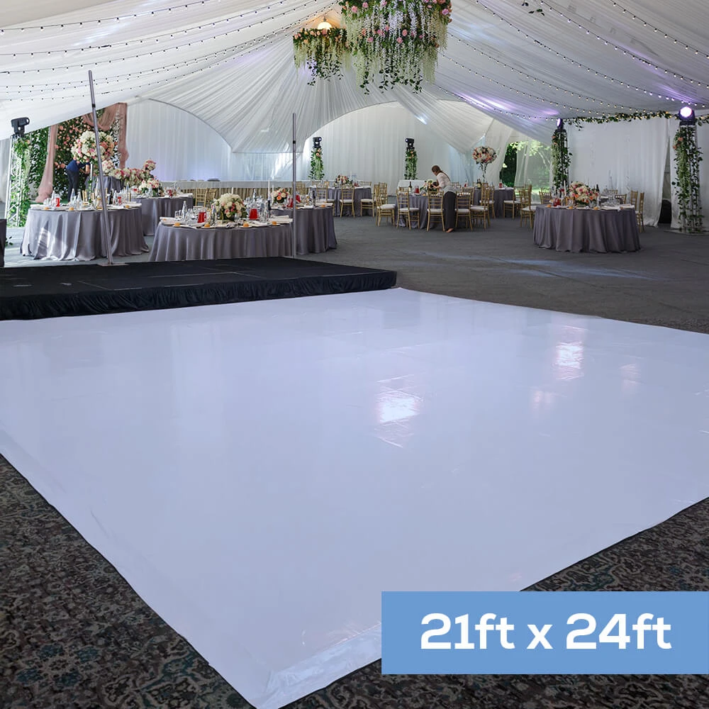 Premium Vinyl Dance Floor Wrap - White - 21ft X 24ft 3 Premium Vinyl Dance Floor Wrap - White - 21ft X 24ft