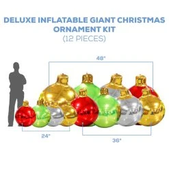 DELUXE Inflatable GIANT Christmas Ornament Kit (Includes Pump) - 3 Sizes / 12 Piece Kit! 14 DELUXE Inflatable GIANT Christmas Ornament Kit (Includes Pump) - 3 Sizes / 12 Piece Kit! -Event Decoration Sales Shop INFLT ORNAMENT KIT 02