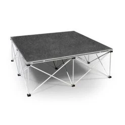 IntelliStage - Lightweight Square Portable Stage - 4ft X 4ft Platform & Riser Set - Carpet Top