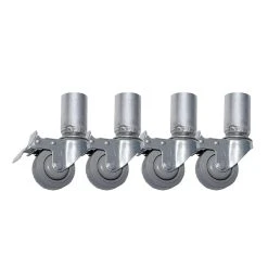 QuickLock Staging 8" High Stage Legs With Casters With Brakes (4-Pack)