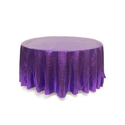 Purple Round Sequin Tablecloth By Eastern Mills - 126" Round