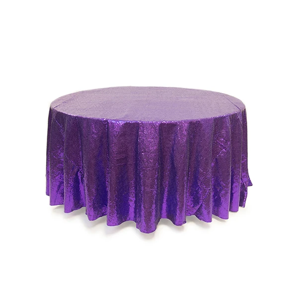 Purple Round Sequin Tablecloth By Eastern Mills - 126" Round 3 Purple Round Sequin Tablecloth By Eastern Mills - 126" Round