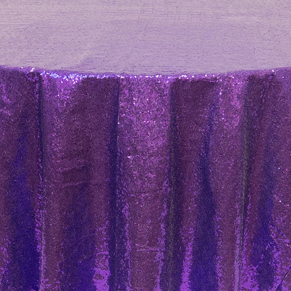 Purple Round Sequin Tablecloth By Eastern Mills - 126" Round 4 Purple Round Sequin Tablecloth By Eastern Mills - 126" Round - Image 2