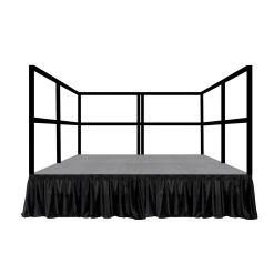MyStage - 8’x8’ Portable Stage With Rails & Skirts - Adjustable Height (Set Of 4)