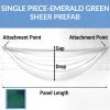 Single Piece -Emerald Green Sheer Prefabricated Ceiling Drape Panel - Choose Length And Drop! -Event Decoration Sales Shop PF CEIL SHR EGRN