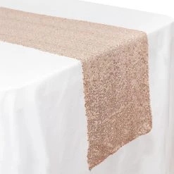 Economy Sequin Table Runner 12" X 108" - 6 Pieces - Blush