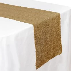 Economy Sequin Table Runner 12" X 108" - 6 Pieces - Gold